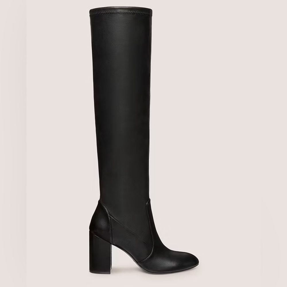NIB Stuart Weitzman YULIANA 85 SLOUCH BOOT in Black Leather Size 7.5 M 38